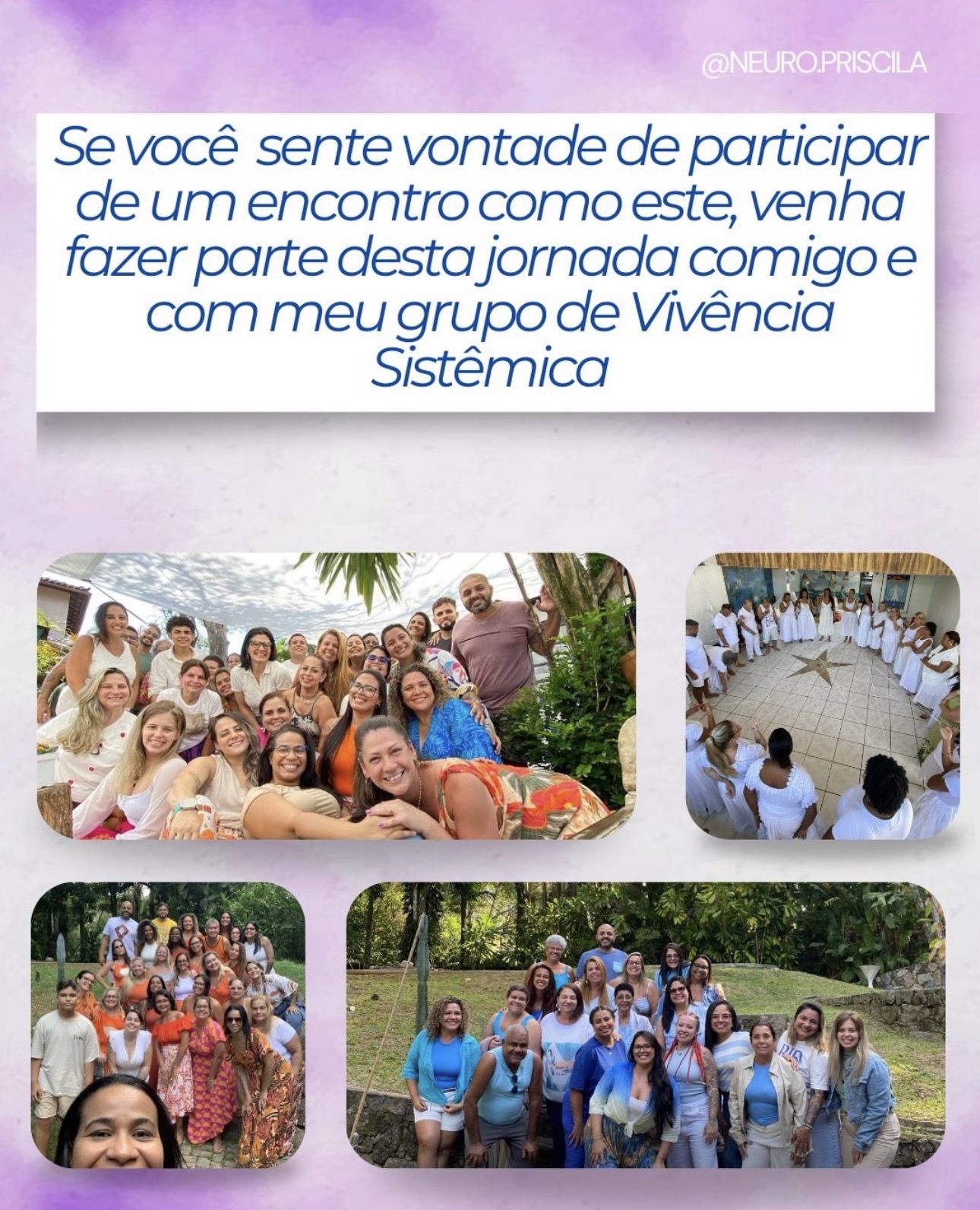 Grupo reunido em uma Vivência Sistêmica